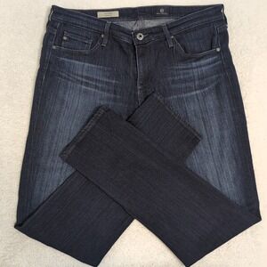 AG Jeans Womens The Stevie Slim Straight Size 31 33x31"Dark Wash Denim Stretch